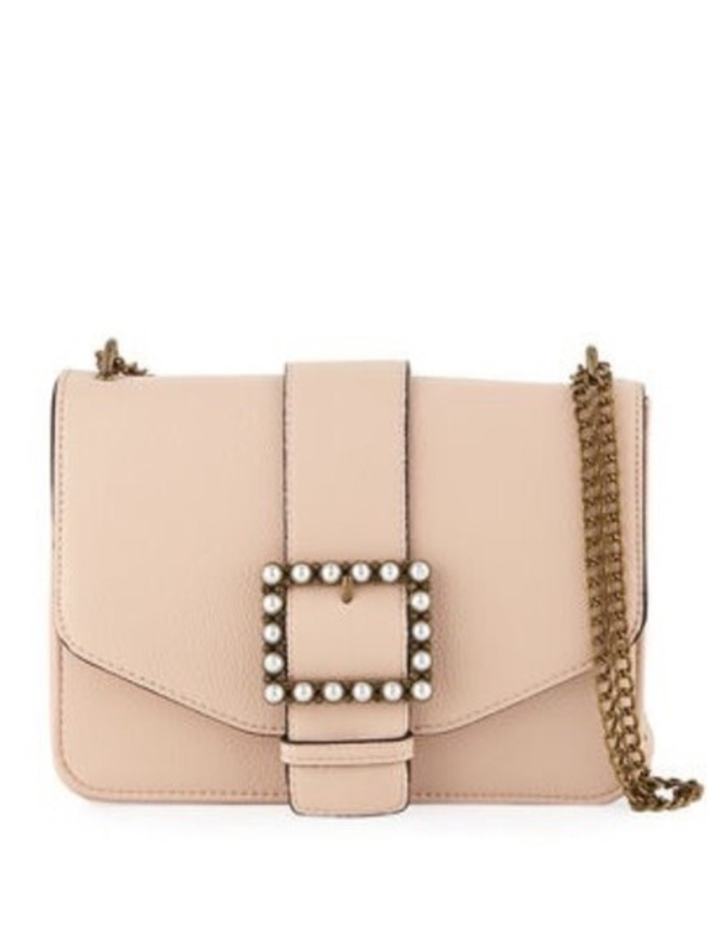 Neiman Marcus "Lucy" crossbody bag in f beige with chains